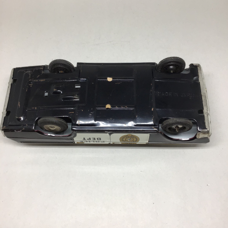 Vintage Japan Tin Litho Police Car Friction Toy
