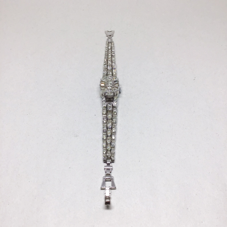 Vintage 1950s Cromwell Swiss Rhinestone Flip-Top Ladies Bracelet Watch- Non Work