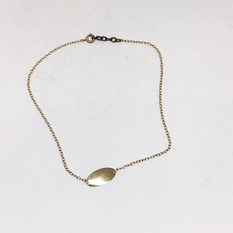 Vintage Forstner 10K Yellow Gold 9" Signet ID Bracelet/Anklet
