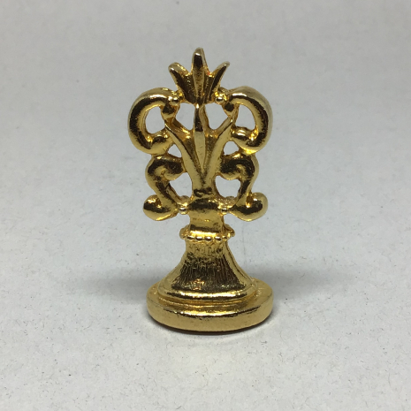 Vintage Gold-Tone Wax Seal Stamp with the Initials JK