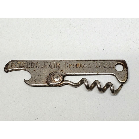 Vintage 1934 Chicago World's Fair Bottle Opener with Corkscrew Vintage 1934 Chicago World's Fair Bottle Opener with Corkscrew