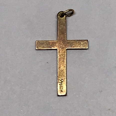 Vintage 1960s 1/20th 10K Gold-Filled Cross Pendant Charm