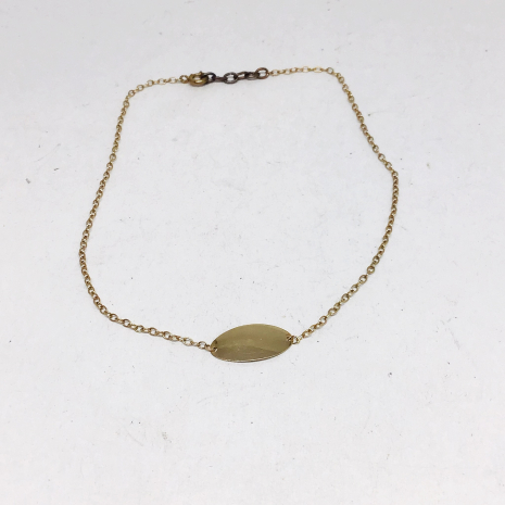 Vintage Forstner 10K Yellow Gold 9" Signet ID Bracelet/Anklet