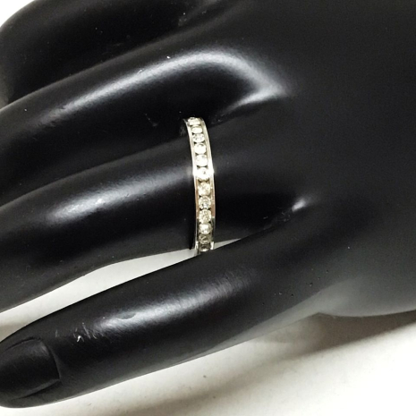 Vintage Channel Set Rhinestone Anniversary Band Ring- Size 6