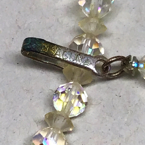 Vintage 1950s Estate Laguna Aurora Borealis Crystal 16" Choker Necklace