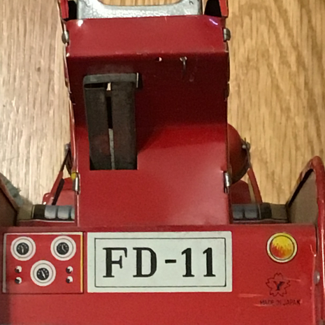 Vintage Japan Yonezawa  Toys Co., Ltd. / Yonezawa Gangu Fire Dept. FD-11 Frictio