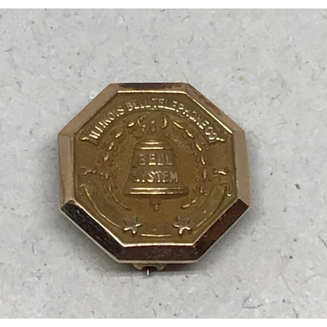 Vintage Illinois Bell Telephone 10k Yellow Gold Pin