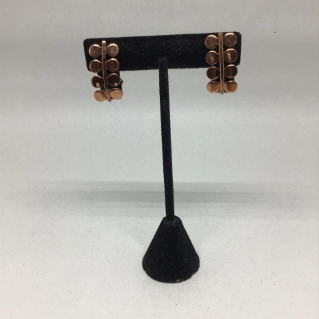 Vintage Solid Copper Modernist Abstract Signed Matisse (Renoir) Clip-On Earrings