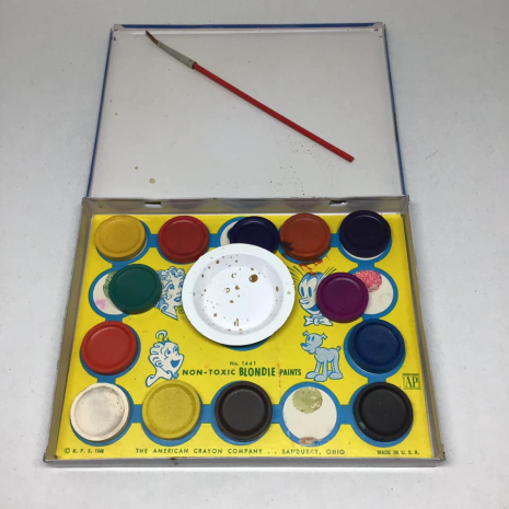 Vintage Blondie and Dagwood 1952 Paint Set by American Crayon Company.