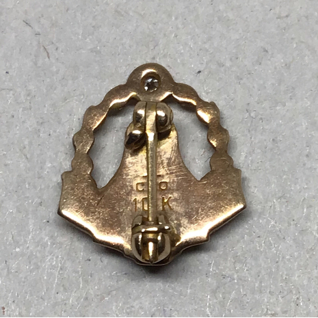Vintage Illinois Bell 10k Yellow Gold 50-Year Service Pin with Diamond