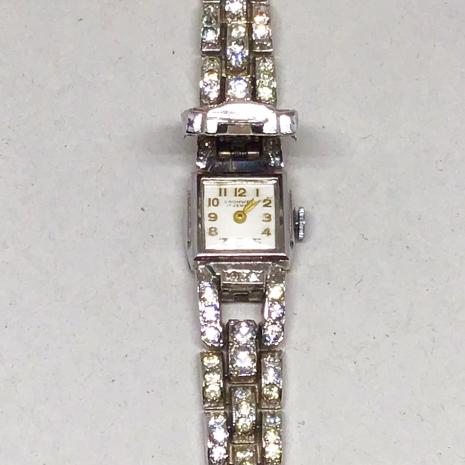 Vintage 1950s Cromwell Swiss Rhinestone Flip-Top Ladies Bracelet Watch- Non Work