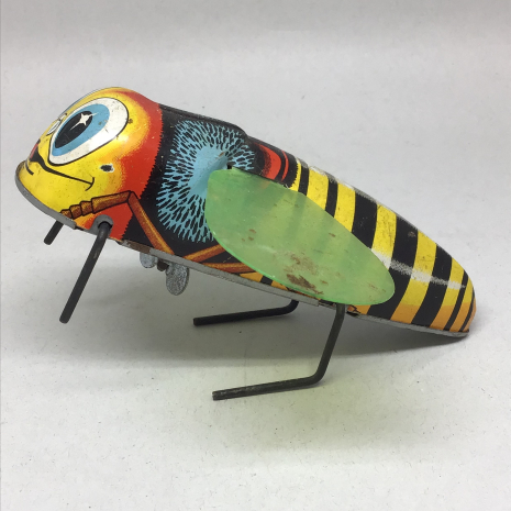Vintage Shackman NY Tin Litho Wind-Up Bee Toy