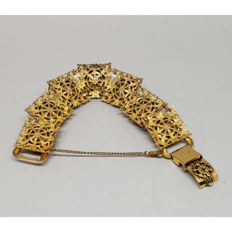 Vintage Faux Amethyst Filigree Bracelet