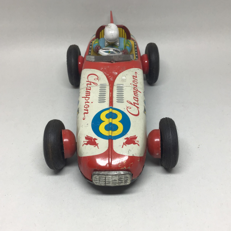 Vintage ATC Japan Tin Litho Champion Race Car Friction Toy