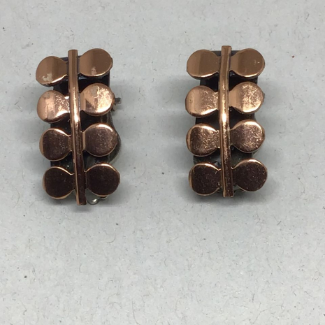 Vintage Solid Copper Modernist Abstract Signed Matisse (Renoir) Clip-On Earrings