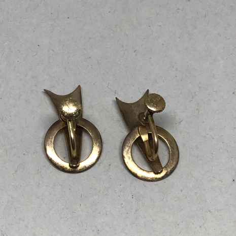 Vintage 1950s Amco 1/20 12K Gold Filled Abstract Screw-Back Earrings