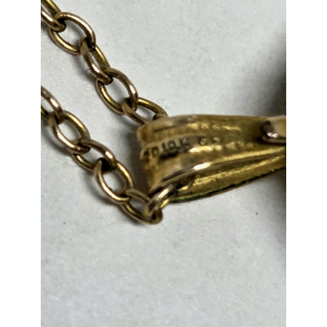 RARE Signed 1941 Harry Iskin Sweetheart Necklace W Point Brown MOP Marcasite 14K
