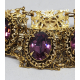 Vintage Faux Amethyst Filigree Bracelet