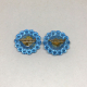 Vintage 1950s Blue Faceted Clear Lucite Flower Brooches- Set of Two