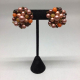 Vintage 1950s Japan Rose and Orange Gold Bead Earrings 