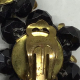 Vintage 1950s Black Aurora Borealis with Black and Gold Bead West Germany Earrin