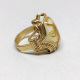 Vintage Egyptian Revival Scorpion in Lucite Wire Wrapped Pharaoh Ring 