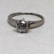 Vintage Rhinestone Solitaire Ring- Size 7 1/2