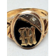 Vintage 10K Gold Signet Initial "M" with Diamond Accent Two-Tone Gold Repousse'