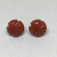 Vintage Carved Leaf Classic Red Bakelite Screw-Back Earrings