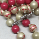 Vintage 1950s 17" Japan Pink and White Faux Pearl Pink Swirl Bead Double String