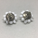 Vintage 1950s Marked Germany White Milk Glass Flower Cluster Screw-Back Earrings