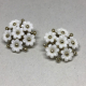 Vintage Featherlite White Molded Plastic Flower Bouquet Earrings