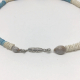 Vintage 1970s White and Light Blue Heishi 13" Choker Necklace