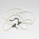 Vintage White Bead Triple Strand Necklace