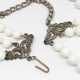 Vintage White Bead Triple Strand Necklace