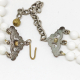 Vintage White Bead Triple Strand Necklace