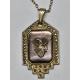 RARE Signed 1941 Harry Iskin Sweetheart Necklace W Point Brown MOP Marcasite 14K