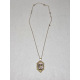 RARE Signed 1941 Harry Iskin Sweetheart Necklace W Point Brown MOP Marcasite 14K