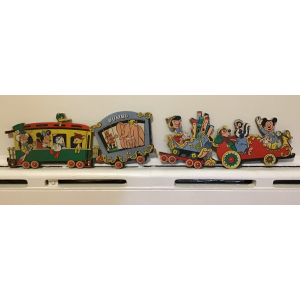 Vintage Walt Disney Pressed Cardboard Disney Characters Train-Nursery/Child's Room Wall Decoration