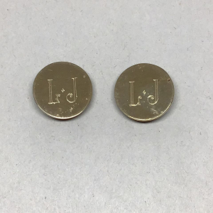 Vintage Initial L.J Monogram High Shine Gold-Tone Dress Clips