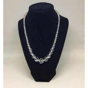Vintage 1950s Graduated Faceted Crystal 20" Necklace
