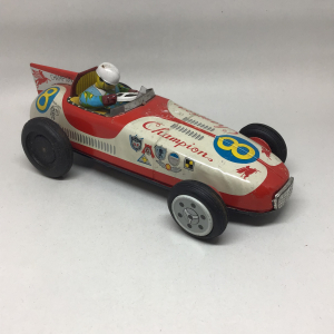 Vintage ATC Japan Tin Litho Champion Race Car Friction Toy