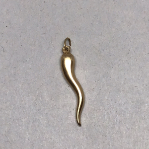 Vintage 1980s 14k Yellow Gold Italian Horn Cornicello Charm.