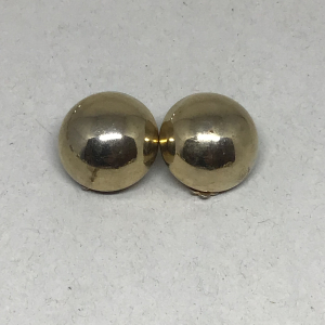 Vintage Shiny Gold-Tone Dome Clip-On Earrings