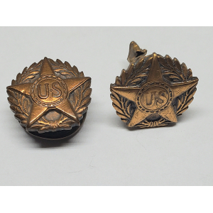 Two Vintage WW1 United States Army Honorable Discharge lapel Pins. AS SHOWN. 