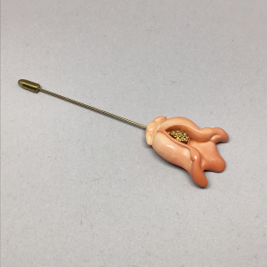 Vintage Extra Large Resin Flower Stick Pin