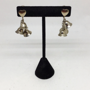 Vintage 1950s "Wedding Bell" Triple Bell Drop Dangle Screw-Back Earrings
